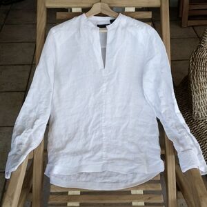 Kenneth Cole 100%Linen Long Sleeves V Neck top